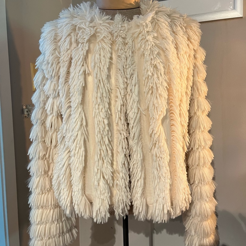 Faux fur jacket cream
